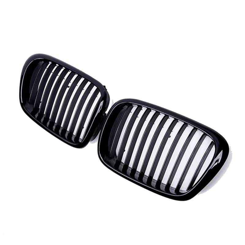 Autogrills Für 5 Für Serie E39 Für M5 1999-2004 Auto Styling Racing Grill 2PCS Front Stoßstange Niere Grille Glänzend Schwarz Einzelne Linie Für Eine Lamelle Auto Frontgrill von TjOta