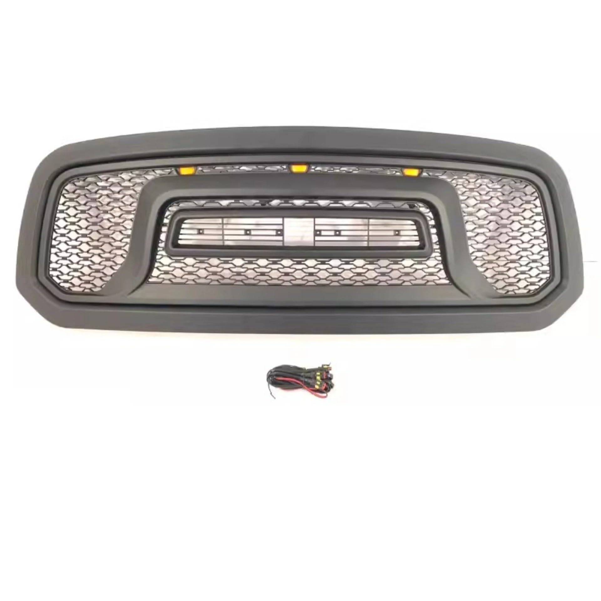 Autogrills Für Dodge Für RAM1500 2014-2018 Geändert Stil Net Auto Zubehör Körper Kit Vorderen Grill Mit Lampe Chrom Grill Gitter Kühler Auto Frontgrill(Style1) von TjOta