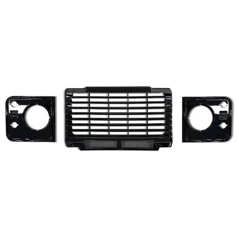 Autogrills Für Land Für Rover Für Defender 90 110 Auto Zubehör Upgrade Stil Grills Auto Vorderen Stoßfänger Grille Für ABS Mesh Grill Auto Frontgrill(Style 2 Glossy Black) von TjOta