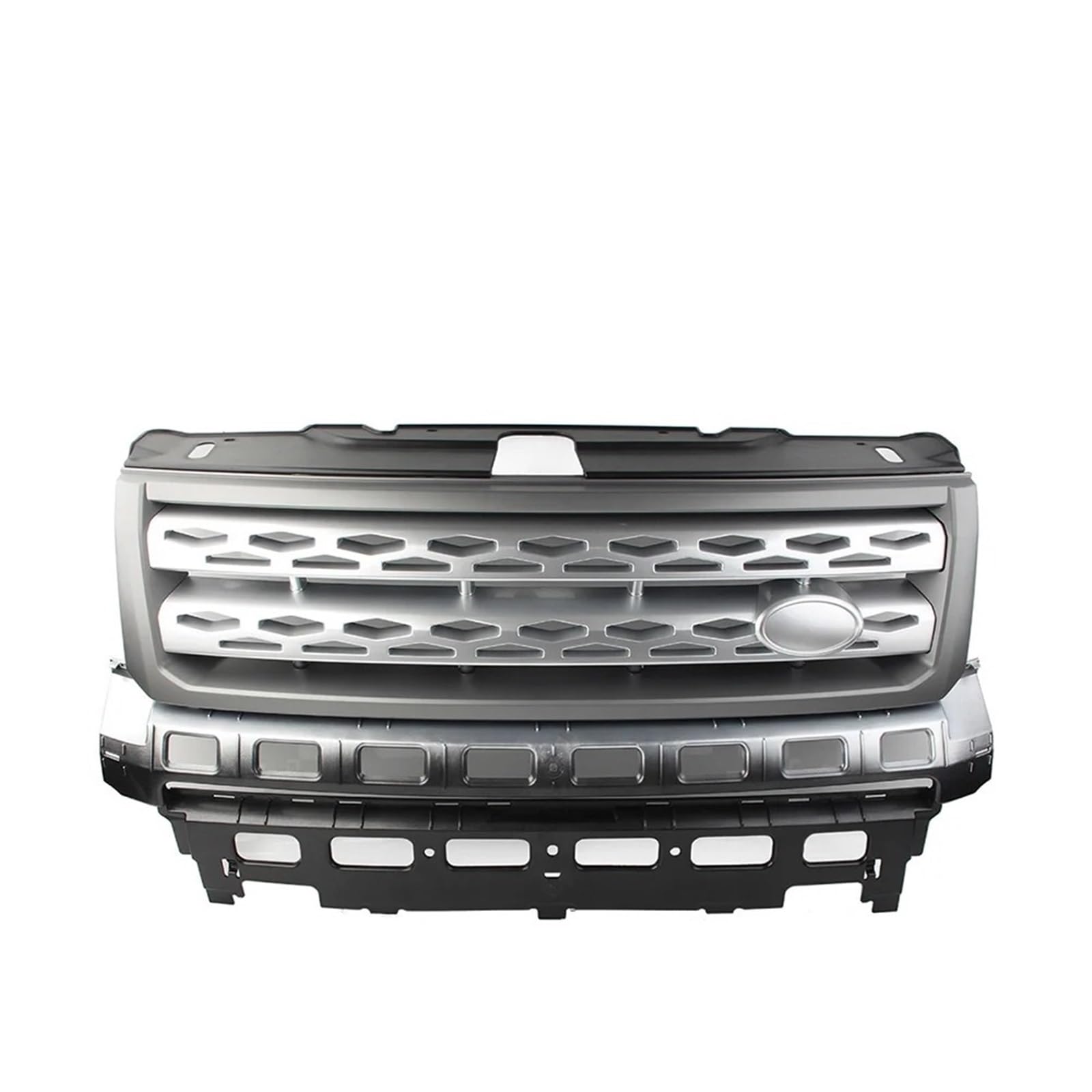 Autogrills Für Land Für Rover Für Freelander 2 LR2 2010 2011 2012 2013 2014 2015 2016 Auto Zubehör Teile Für ABS Frontgrill Stoßstange Mesh Grill Auto Frontgrill(Gray Gray Silver) von TjOta