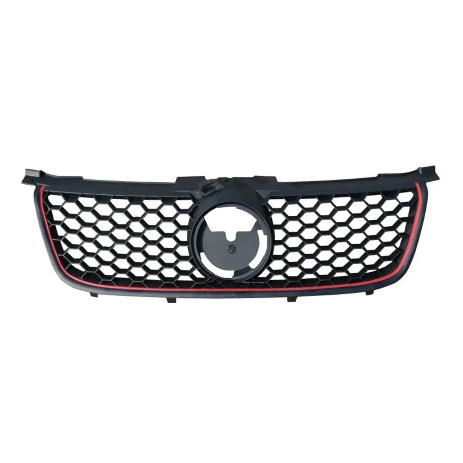 Autogrills Für VW Für Bora Für GLI 2006-2008 Auto Zubehör Körper Kit Grill Carbon Fiber Front Bumper Grille Honeycomb Racing Grill Auto Frontgrill(Black with Red) von TjOta