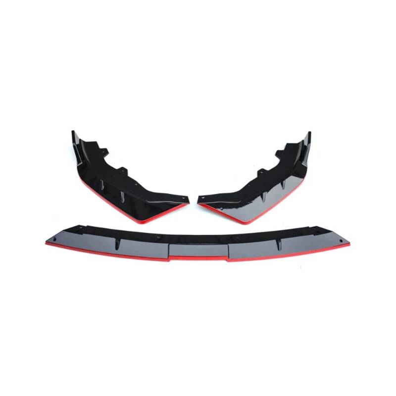 Frontlippe Splitter Für CHANGAN Für Uni-V Für UNIV 2022 3PCS Auto Zubehör Frontschürze Lip Spoiler Splitter Diffusor Abnehmbare Körper Kit Abdeckung Schutz Frontstoßstange Auto(Balck Red) von TjOta