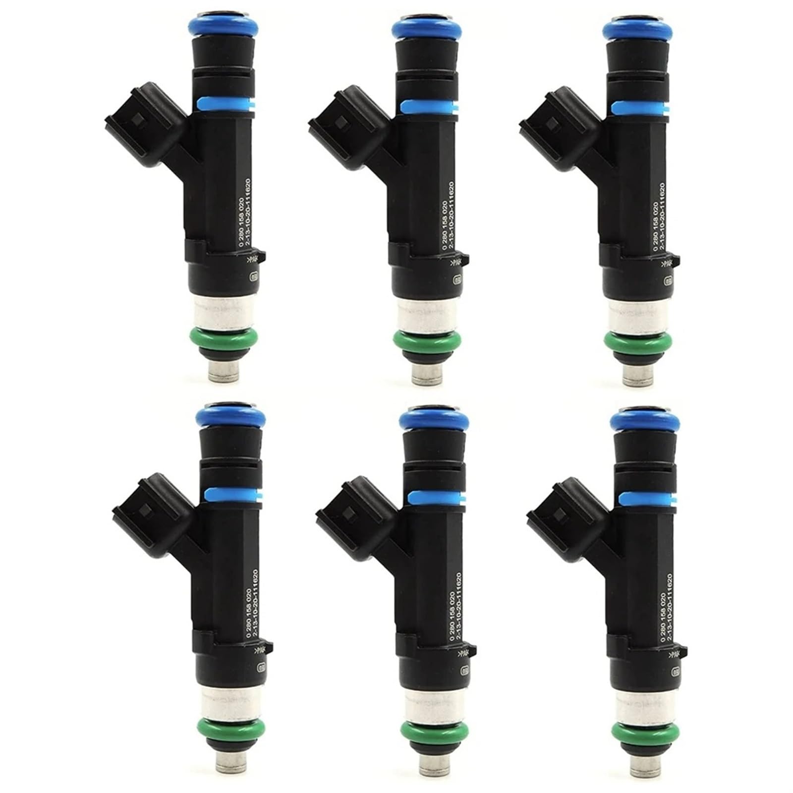 Fuel Injector Für Jeep Für Liberty Für Dodge Für Dakota Für Mitsubishi Für Raider 3,7 L Schwarz 6 Stück Einspritzdüsen 53032701AA 0280158020 Einspritzdüsen von TjOta