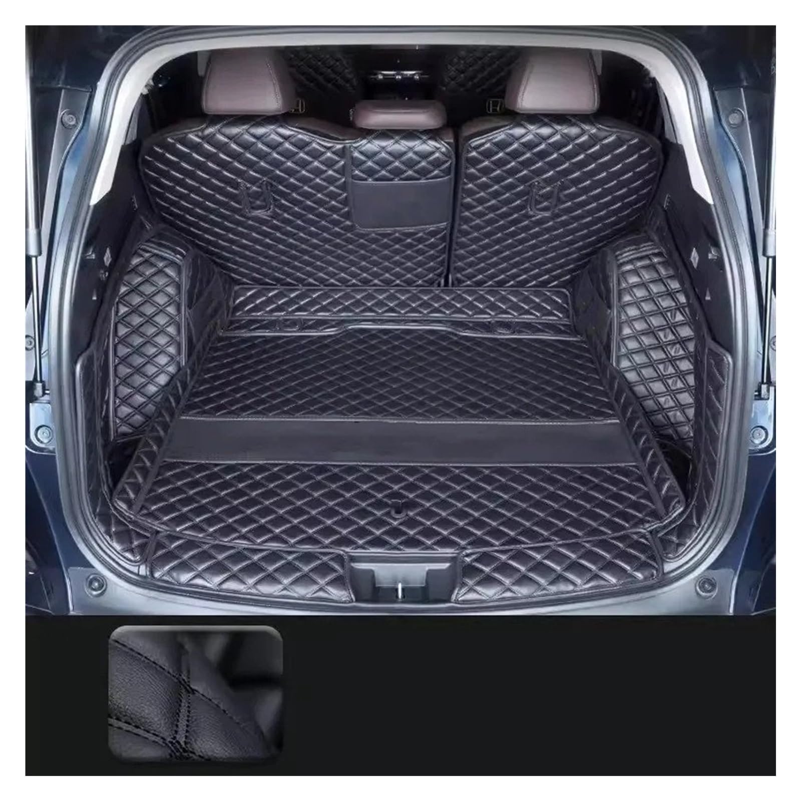 Für CRV Für CR-V 2023 2024 5 Sitz Stamm Matten Leder Langlebige Cargo-Liner Boot Teppiche Innen Abdeckung Auto Zubehör Auto Kofferraum Schutzmatte(6pcs Black) von TjOta