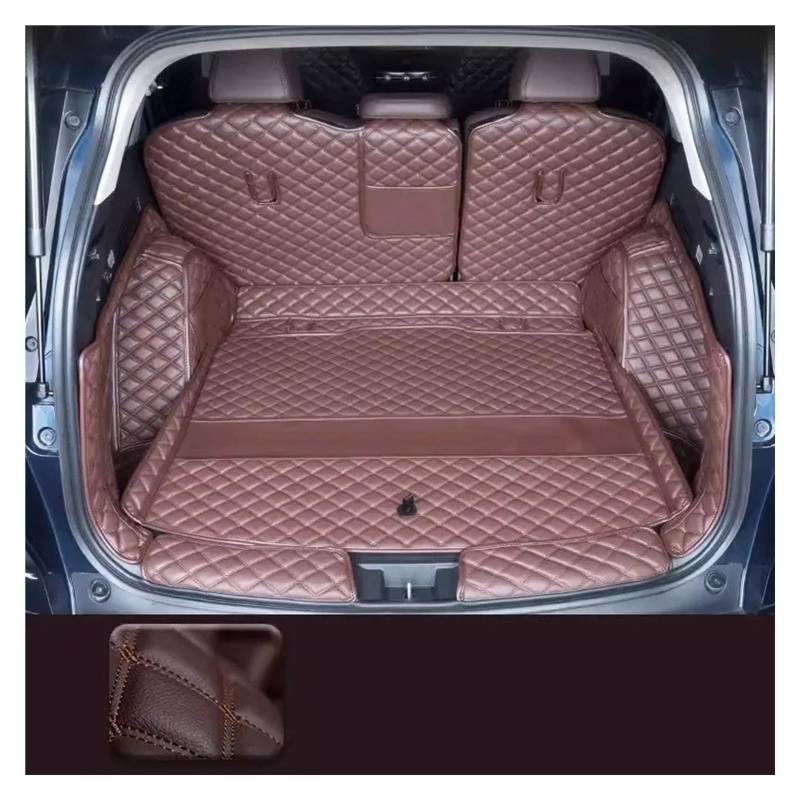 Für CRV Für CR-V 2023 2024 5 Sitz Stamm Matten Leder Langlebige Cargo-Liner Boot Teppiche Innen Abdeckung Auto Zubehör Auto Kofferraum Schutzmatte(6pcs Coffee) von TjOta