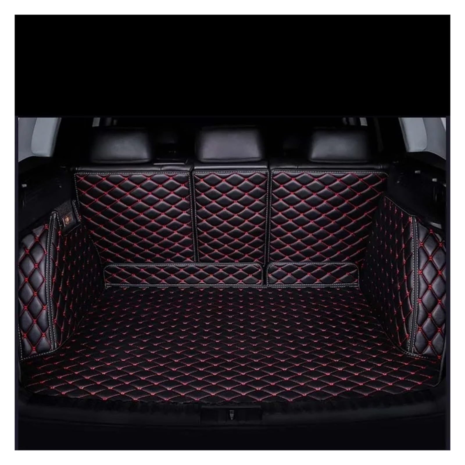 Für Chery Für Tiggo 2 2017 2018 2019 2020 2021 Auto Innen Teppiche Auto Stamm Matten Teppiche Auto Zubehör Auto Cargo Liners Stamm Matten Auto Kofferraum Schutzmatte(Black red) von TjOta