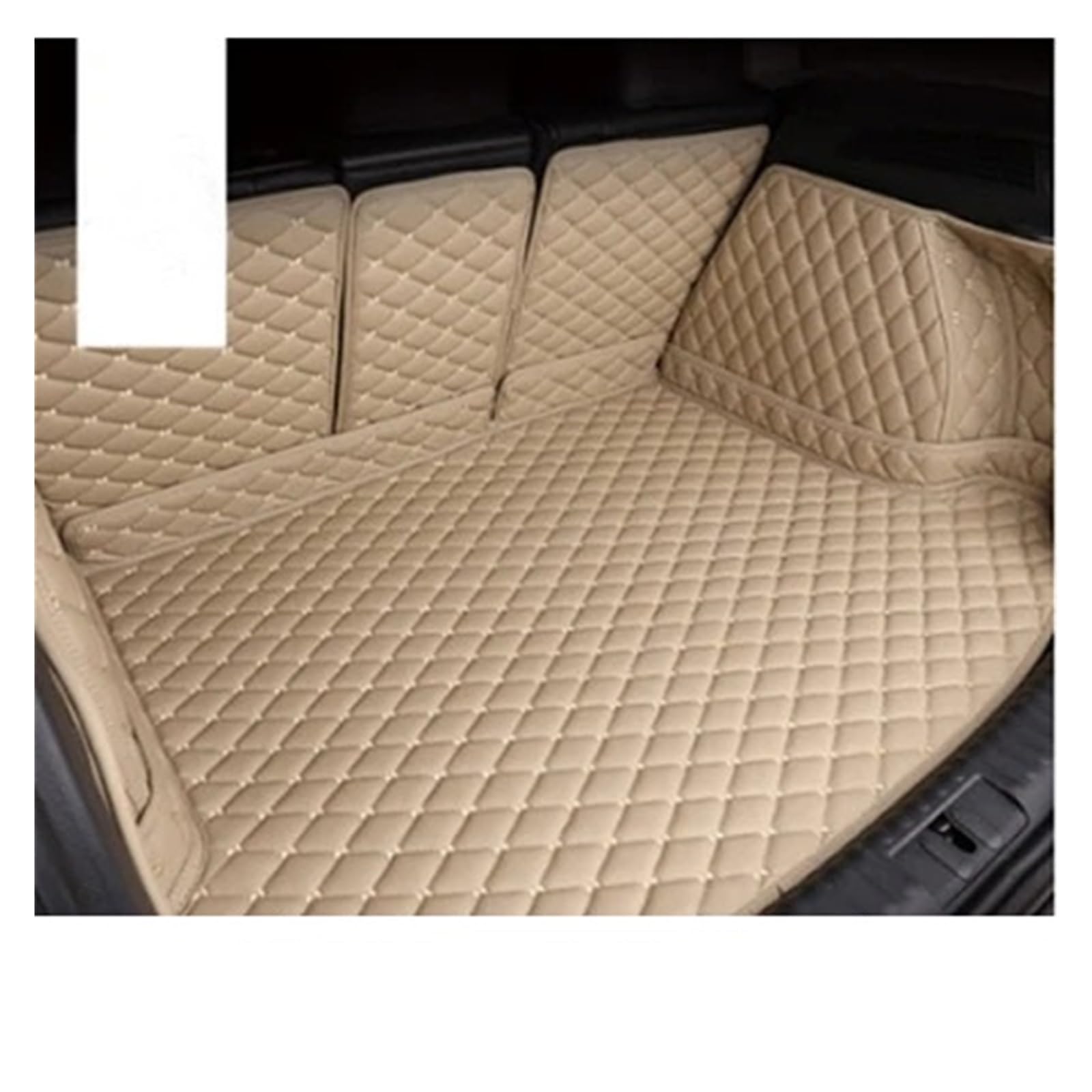 Für Hyundai Für KONA Für Kauai 2017-2024 Auto Boot Mat Hinten Stamm Liner Cargo Floor Teppich Fach Schutz Zubehör Matten Auto Kofferraum Schutzmatte(A-Beige) von TjOta