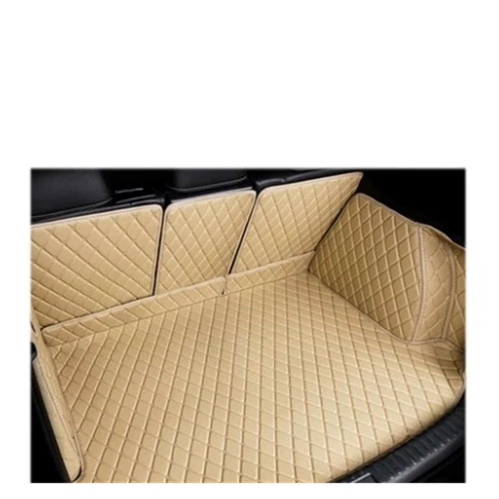 Für Hyundai Für Tucson JM 2004 2005 2006 2007 2008 2009 Stamm Boot Mat Liner Pad Fracht Cargo-Liner Leder Kofferraum Matte Auto Kofferraum Schutzmatte(B-Beige) von TjOta