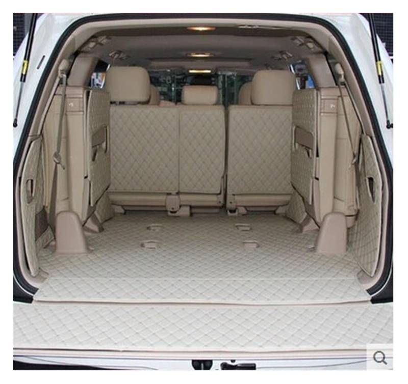 Für Toyota Für Land Für Cruiser 100 7 Sitze 1998-2007 wasserdichte Kofferraum Teppiche Liner Stamm Matten Auto Kofferraum Schutzmatte(Beige) von TjOta