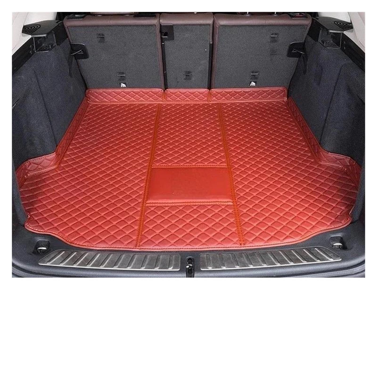 Kofferraumwanne Für Benz Für EQB 350 Für Energie Für SUV Komplett Geschlossene Kofferraum Matte Kissen Cargo Liner Spezielle Kissen Auto Innen Dekoration Antirutschmatte Kofferraum(Red Main pad) von TjOta