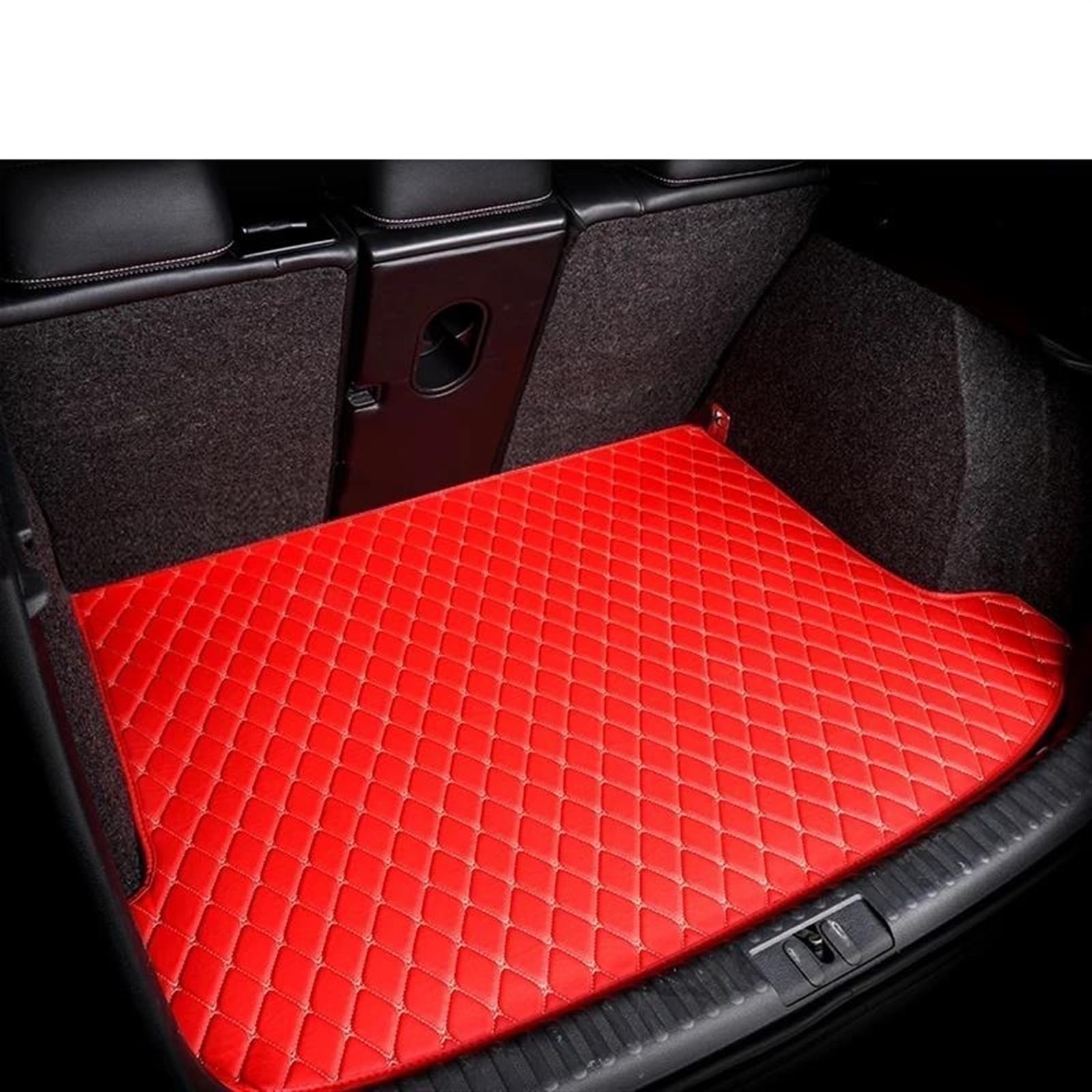 Kofferraumwanne Für Kia Für Sorento Für Gia Für Sorento Für MQ4 2021-2023 7 Sitze Auto Stamm Matten Pads Leder Matte Fach Teppich Schlamm Auto Zubehör Universal Antirutschmatte Kofferraum(RED SIGIE) von TjOta