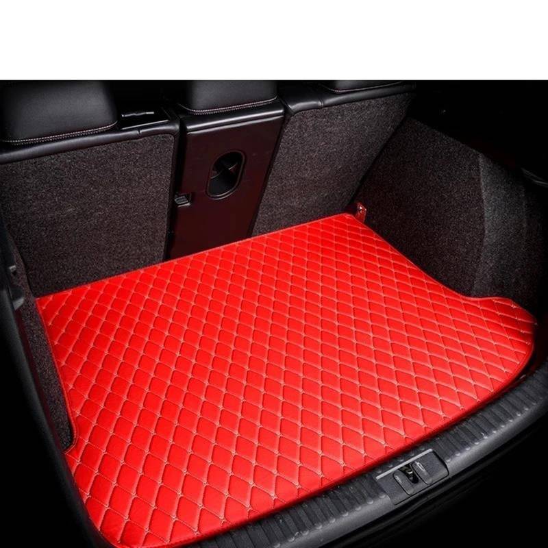 Kofferraumwanne Für Kia Für Sorento Für Gia Für Sorento Für MQ4 2021-2023 7 Sitze Auto Stamm Matten Pads Leder Matte Fach Teppich Schlamm Auto Zubehör Universal Antirutschmatte Kofferraum(RED SIGIE) von TjOta