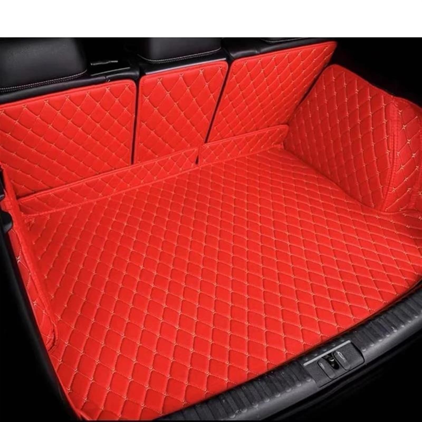 Kofferraumwanne Für Kia Für Sorento Für Gia Für Sorento Für MQ4 2021-2023 7 Sitze Auto Stamm Matten Pads Leder Matte Fach Teppich Schlamm Auto Zubehör Universal Antirutschmatte Kofferraum(RED 3D) von TjOta