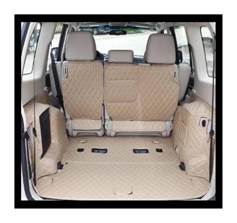 Kofferraumwanne Für Mitsubishi Für Pajero V97 V93 V73 2012-2018 Auto Stamm Matten wasserdichte Boot Teppiche Auto Zubehör Innen Antirutschmatte Kofferraum(Beige8-piece) von TjOta