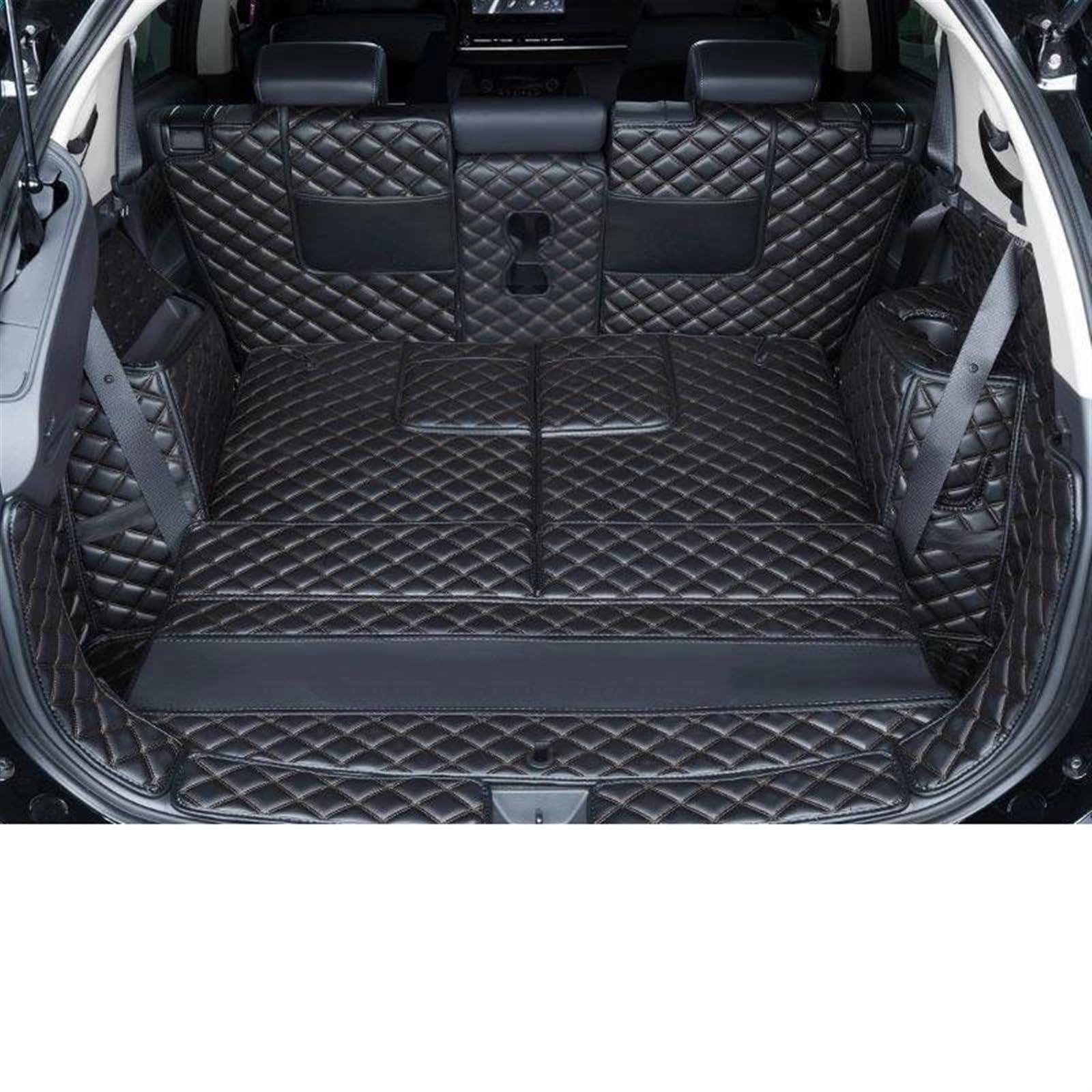 Kofferraumwanne Für Outlander 2021 5 Sitz 2,0 T Jahr Kofferraum Matte Volle Paket Cargo-Liner wasserdichte Boden Matte Heckklappe Matte Innen Antirutschmatte Kofferraum(Full Set Black) von TjOta