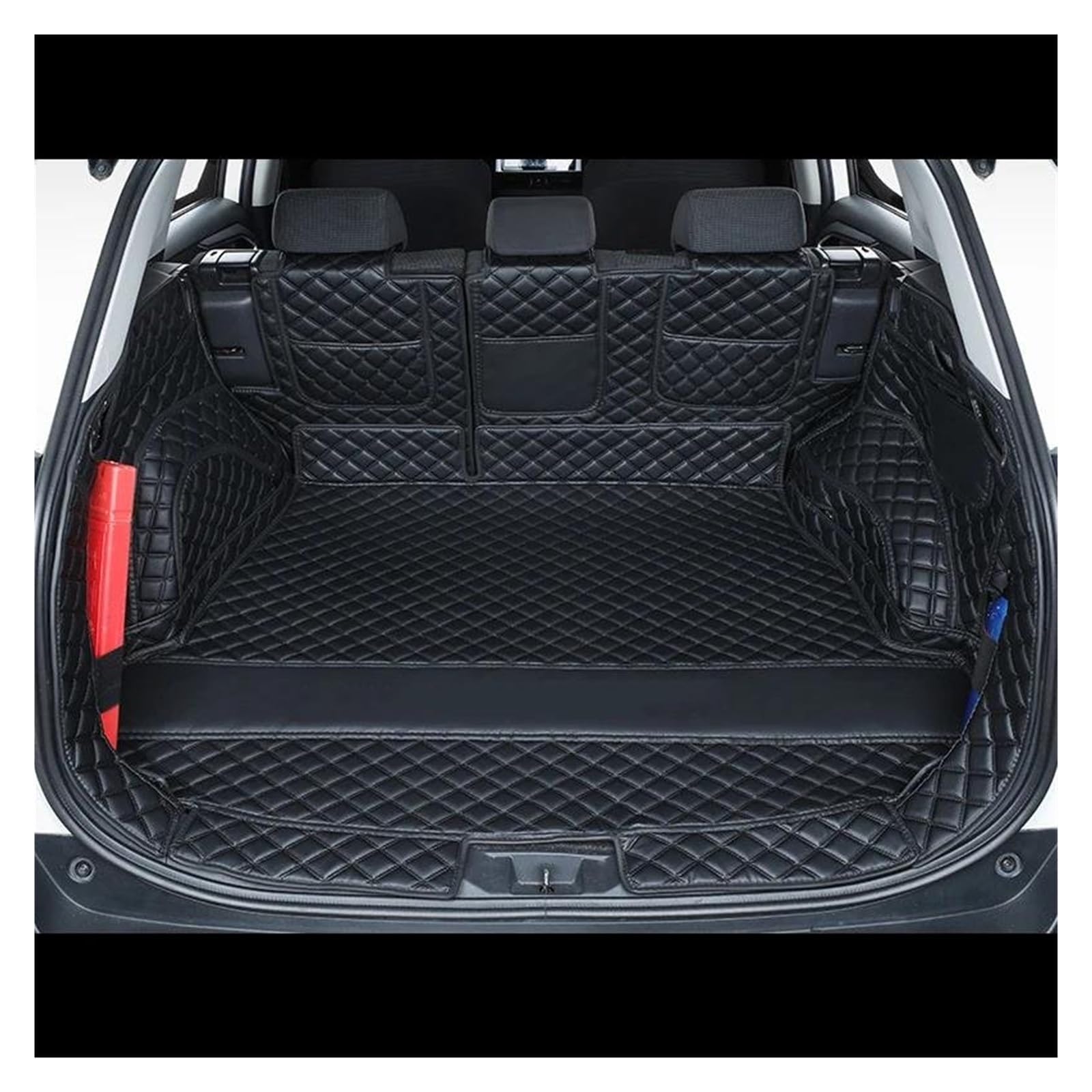 Kofferraumwanne Für Toyota Für RAV4 Für RAV 4 Für XA50 2019-2023 Leder Auto Stamm Matten Anti Schmutzig Schutz Tablett Cargo Liner Zubehör Styling Antirutschmatte Kofferraum(Black) von TjOta