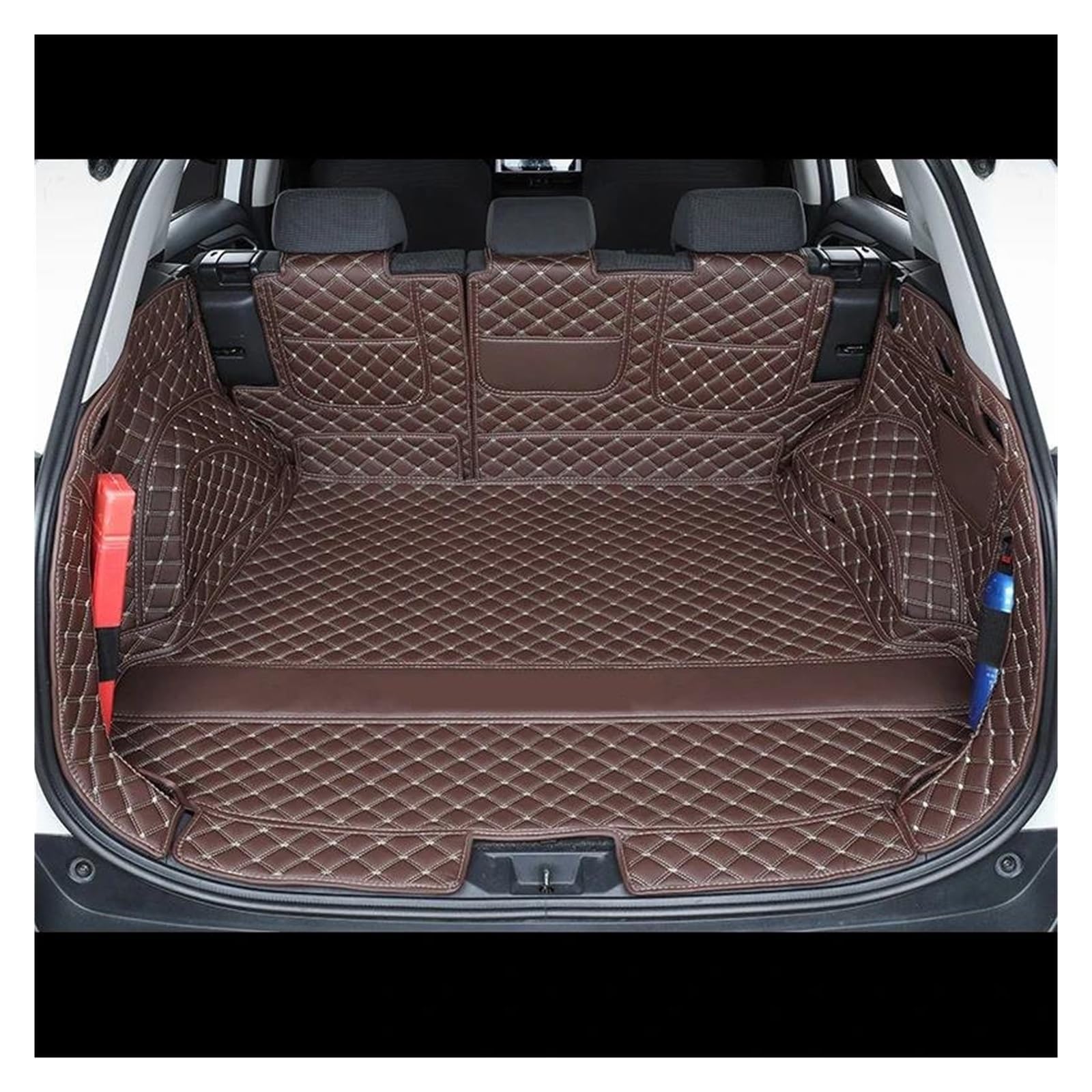 Kofferraumwanne Für Toyota Für RAV4 Für RAV 4 Für XA50 2019-2023 Leder Auto Stamm Matten Anti Schmutzig Schutz Tablett Cargo Liner Zubehör Styling Antirutschmatte Kofferraum(Coffee) von TjOta