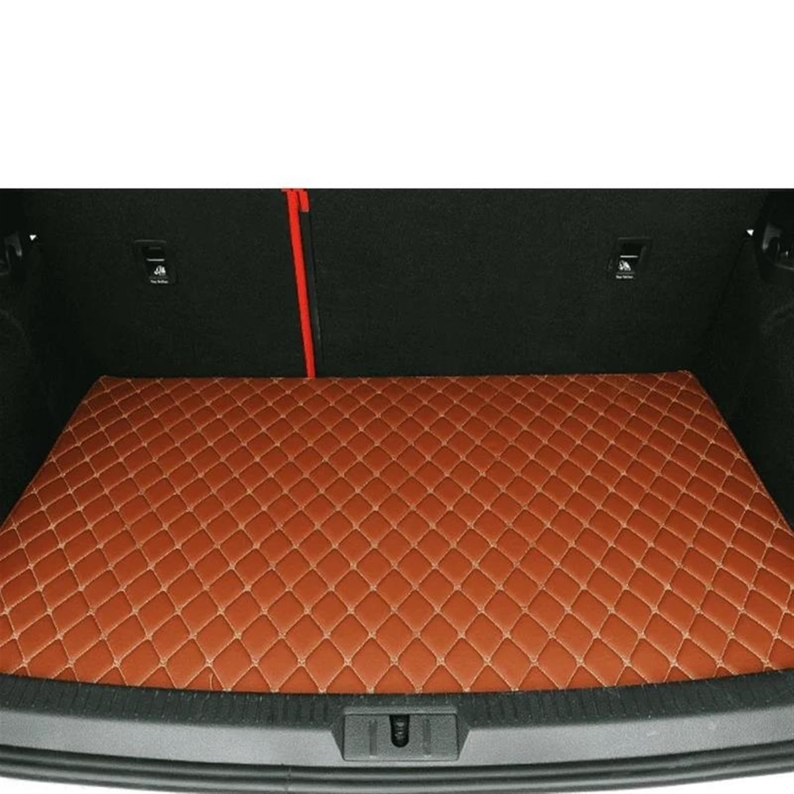 Kofferraumwanne Für VW Für Tiguan 2017 2018 2019 2020 2021 2022 Kofferraum Matte Cargo Liner Teppich Innen Zubehör Abdeckung Antirutschmatte Kofferraum(Brown) von TjOta