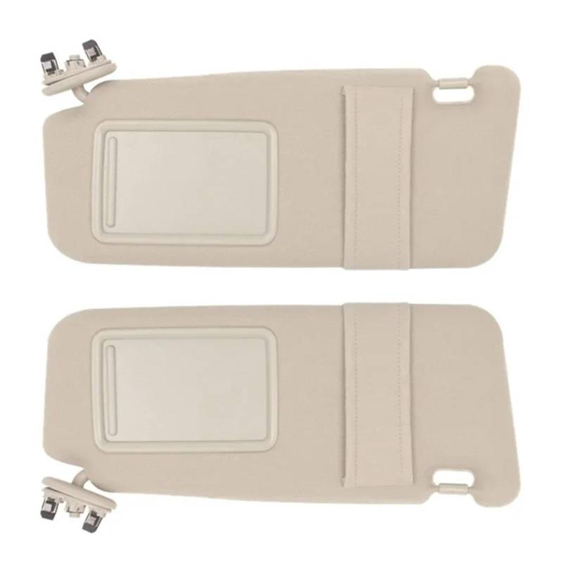 Sonnenblende Für Toyota Für Camry 2007 2008 2009 2010 2011 Auto Windschutzscheibe Sonnenblende Schatten Schild Sonnenschirm Abdeckung Mit Make-Up Spiegel Innere Sonnenblende(1Pair Beige) von TjOta