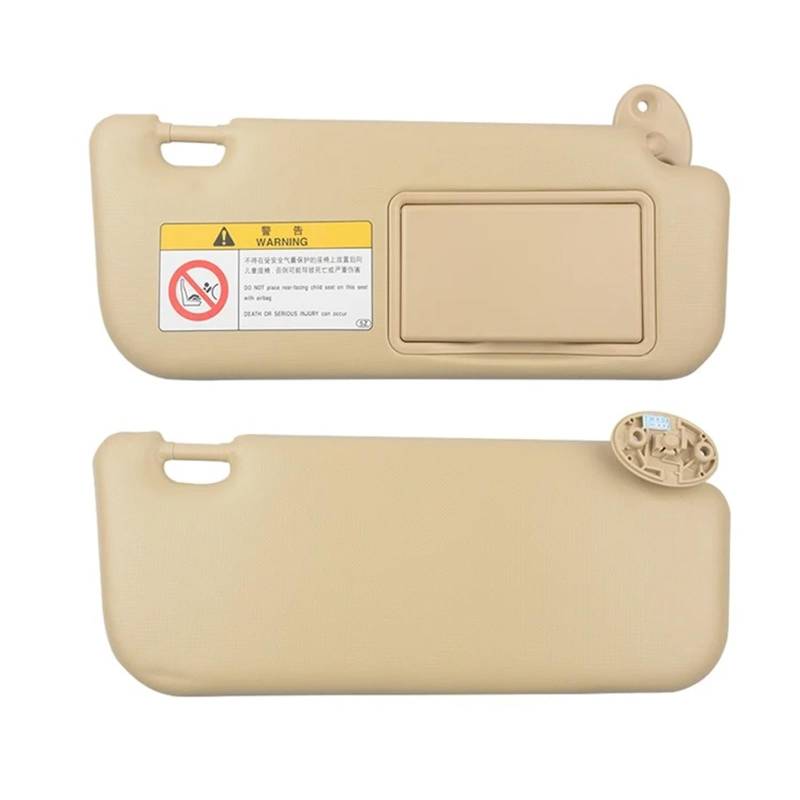 Sonnenblende Für Toyota Für Corolla 2014-2017 Autozubehör Grau Beige Sonnenblende Mit Make-up Spiegel Und Schrauben 74320-02B21 74310-02K91 Innere Sonnenblende(LH and RH beige) von TjOta