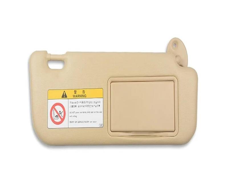 Sonnenblende Für Toyota Für Corolla 2014-2017 Autozubehör Grau Beige Sonnenblende Mit Make-up Spiegel Und Schrauben 74320-02B21 74310-02K91 Innere Sonnenblende(Right beige) von TjOta