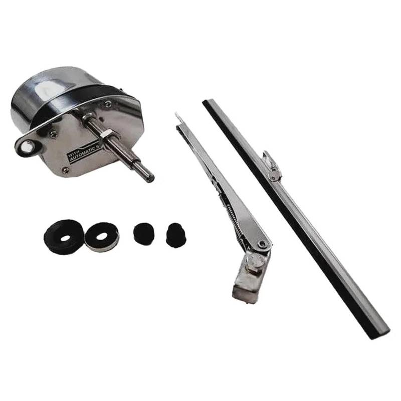 Wischermotor Für Hotrod Für Straße Für Rod Für Jeep 12V Scheibenwischermotor Kit Edelstahl Einstellbar Edelstahl Finish Scheibenwischermotor von TjOta