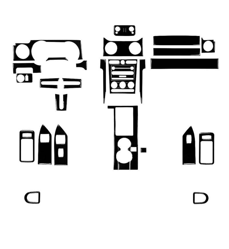 Auto Interieur Panel Carbon Faser Auto Innen Tür Konsole Getriebe AC ​​Vent Panel Trim Aufkleber Für Ford Für Mustang GT 2005 2006 2007 2008 2009 Zubehör Auto Interieur Abdeckung(Black Plastic) von Tjxtixle