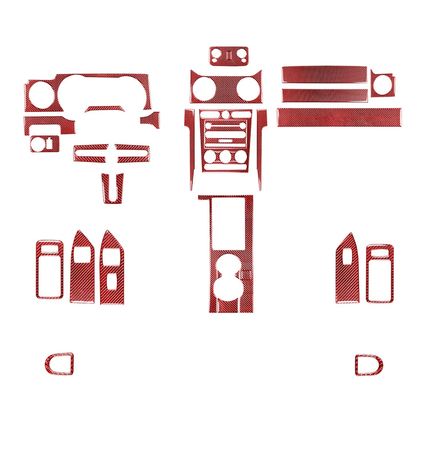 Auto Interieur Panel Carbon Faser Auto Innen Tür Konsole Getriebe AC ​​Vent Panel Trim Aufkleber Für Ford Für Mustang GT 2005 2006 2007 2008 2009 Zubehör Auto Interieur Abdeckung(Red Carbon) von Tjxtixle