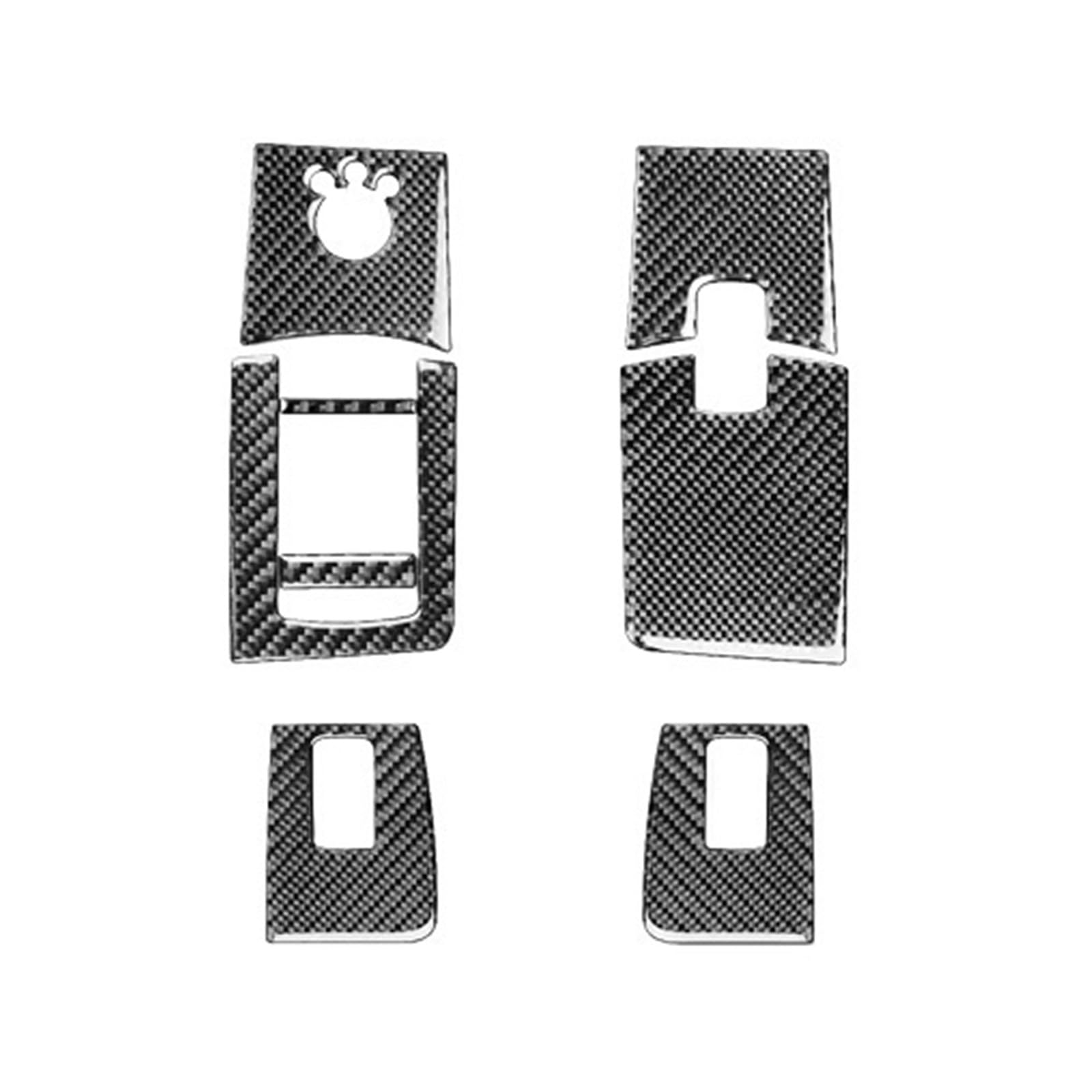 Auto Interieur Panel Kohlefaser-Fensterheber-Bedienfeld, Dekorative Abdeckung, Innendekoration, Autozubehör, Aufkleber-Applikation Für A3 S3 8P 2006 2007 Auto Interieur Abdeckung(Black LHD) von Tjxtixle