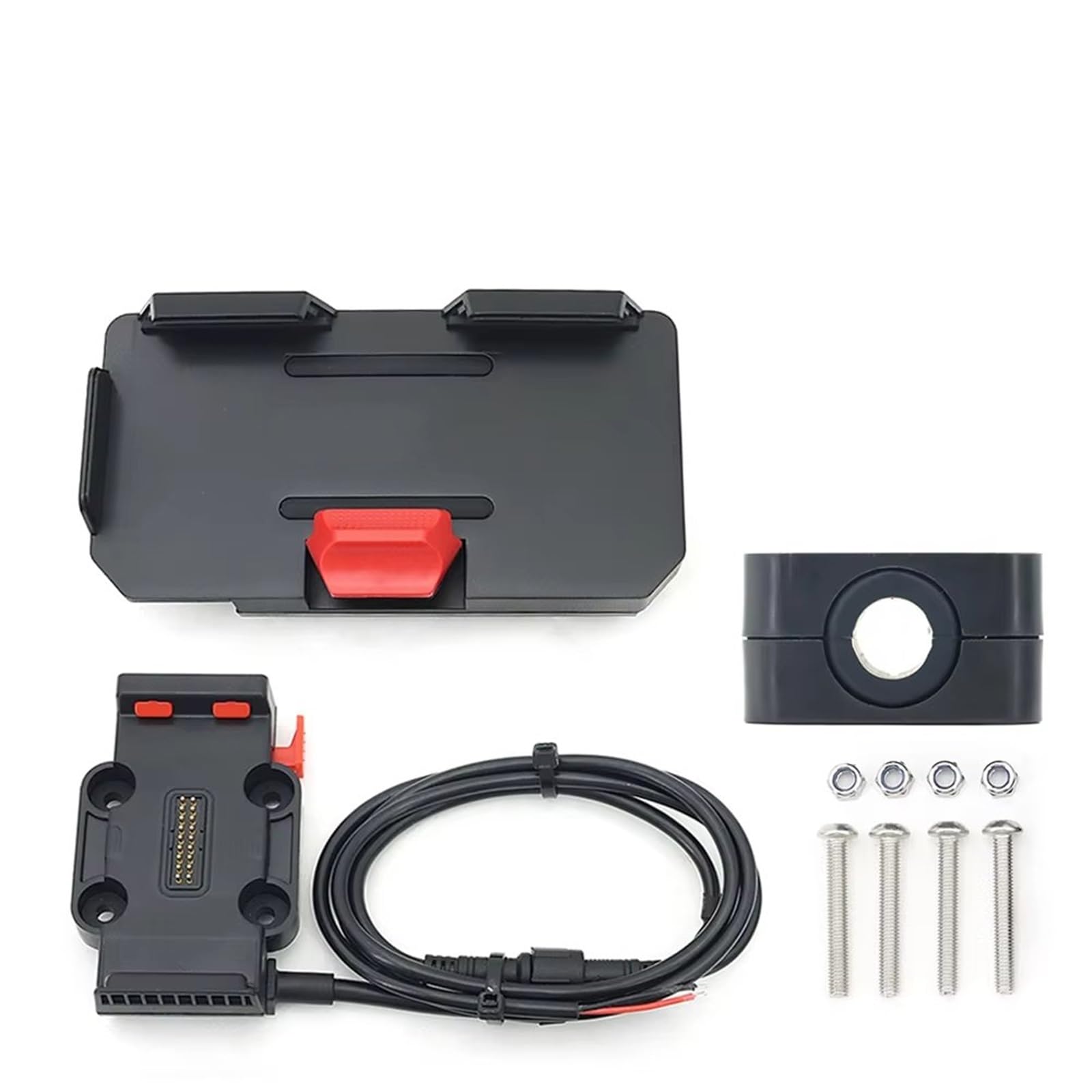 Motorrad GPS Halterung Querstange Roll Bar Telefon Navigation Halterung Basis R1250GS CRF1100L F900XR R18 Für Alle Motorrad Drahtlose Aufladen 12mm 16mm 22mm Navigations Halterung(A Set - Red 12mm) von Tjxtixle