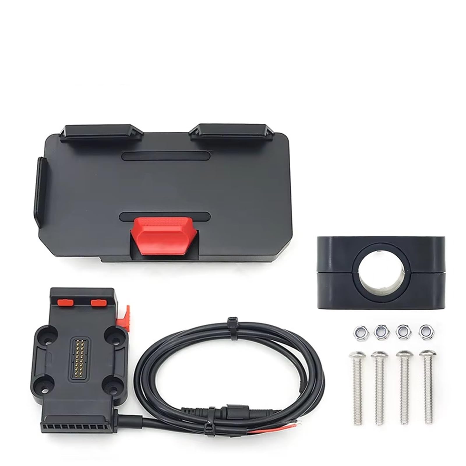 Motorrad GPS Halterung Querstange Roll Bar Telefon Navigation Halterung Basis R1250GS CRF1100L F900XR R18 Für Alle Motorrad Drahtlose Aufladen 12mm 16mm 22mm Navigations Halterung(A Set - Red 16mm) von Tjxtixle