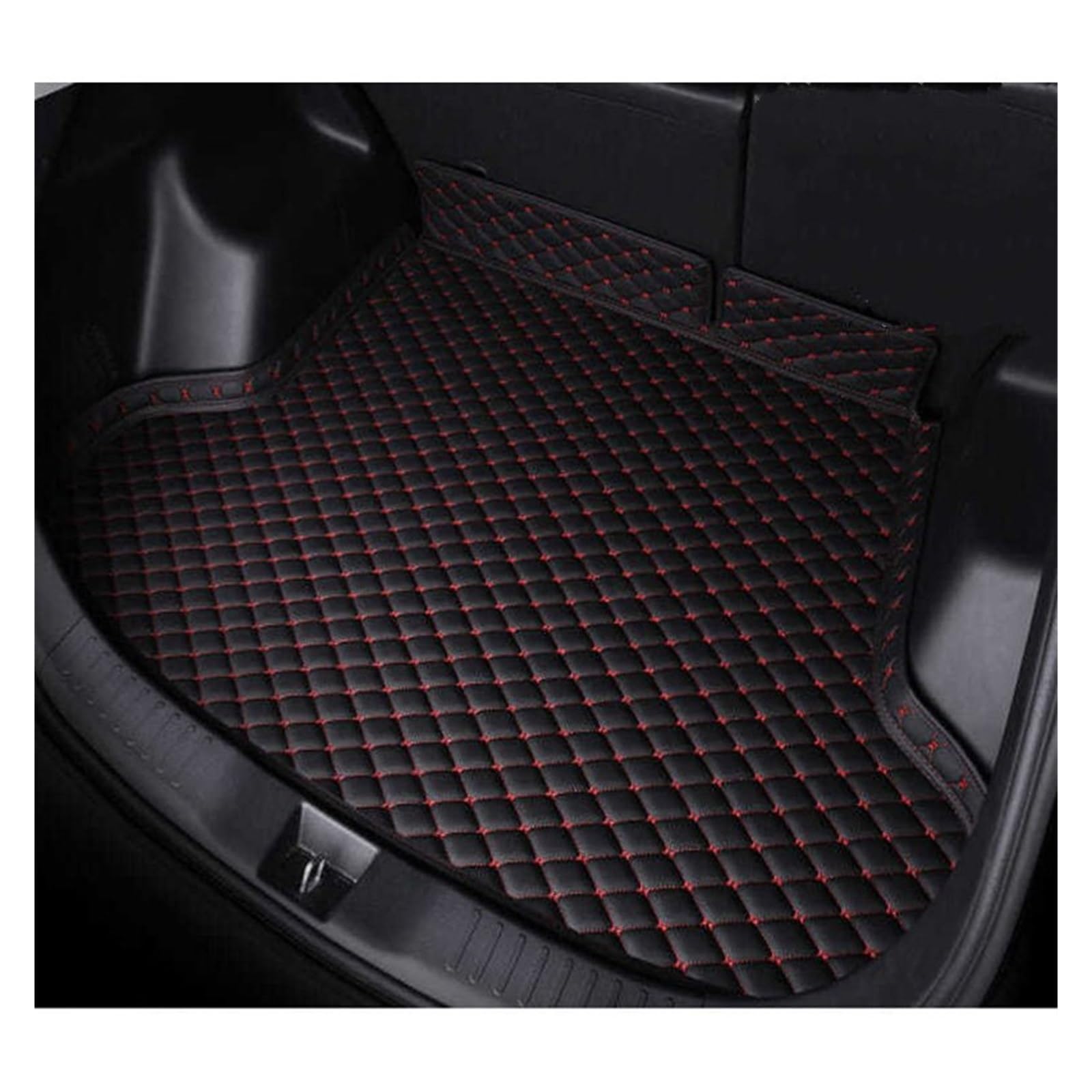 Kofferraummatten Für Hyundai Für Sonata YF 2010 2011 2012 2013 2014 2015 Auto Stamm Matten Abdeckungen Cargo-Liner Teppich Kofferraumwanne Schutzmatte(Black red-A) von Tkxvcejv