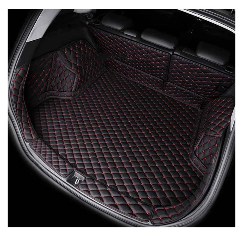 Kofferraummatten Für Subaru Für Forester 2019 2020 2021 Kofferraum Matte Auto Schwanz Boot Tablett Liner Cargo-Teppich Pad Schutz Kofferraumwanne Schutzmatte(Black red-B) von Tkxvcejv