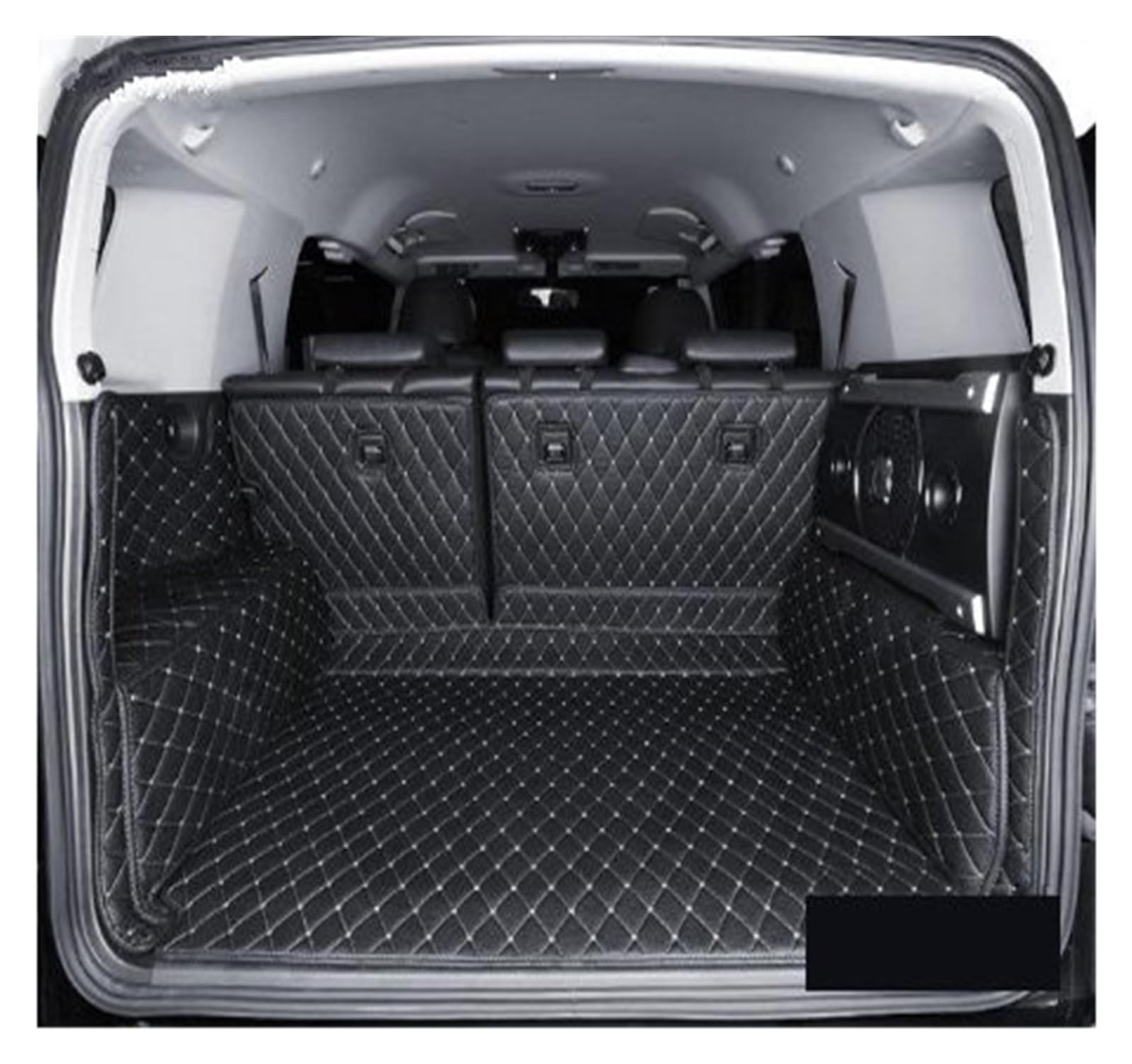 Kofferraummatten Für Toyota FJ Für Cruiser 2008 2009 2010 2011 2012 2013 2014 2015 2016 2017 2018 2019 Leder Kofferraum Matte Cargo-Liner Kofferraumwanne Schutzmatte(Black beige-B) von Tkxvcejv