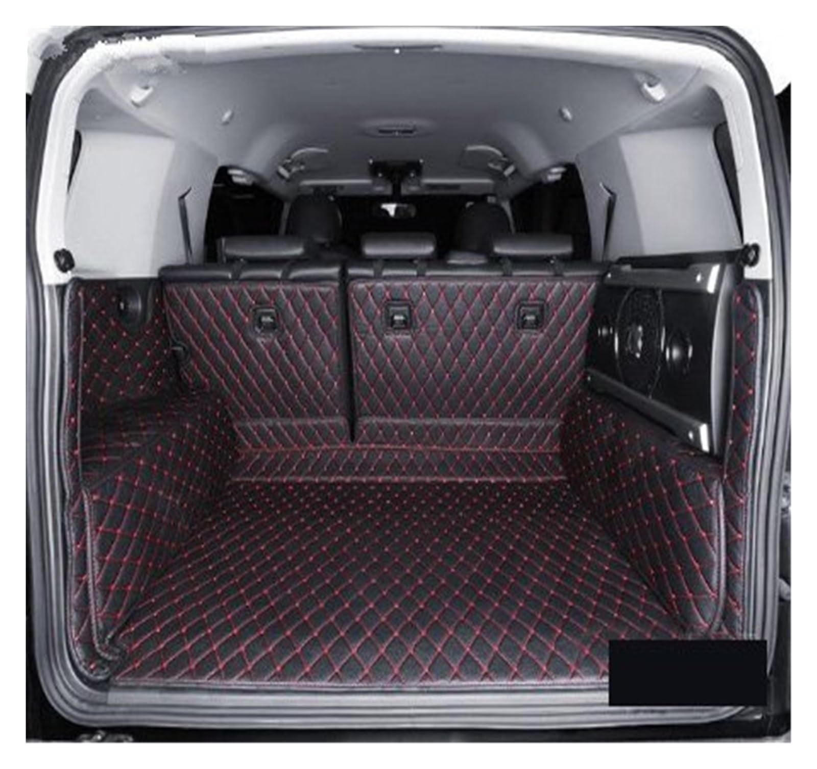 Kofferraummatten Für Toyota FJ Für Cruiser 2008 2009 2010 2011 2012 2013 2014 2015 2016 2017 2018 2019 Leder Kofferraum Matte Cargo-Liner Kofferraumwanne Schutzmatte(Black red-B) von Tkxvcejv