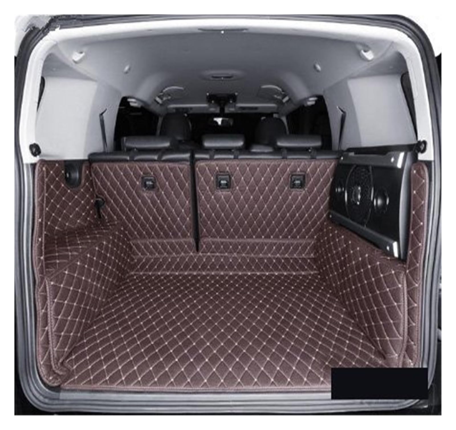 Kofferraummatten Für Toyota FJ Für Cruiser 2008 2009 2010 2011 2012 2013 2014 2015 2016 2017 2018 2019 Leder Kofferraum Matte Cargo-Liner Kofferraumwanne Schutzmatte(Coffee-B) von Tkxvcejv