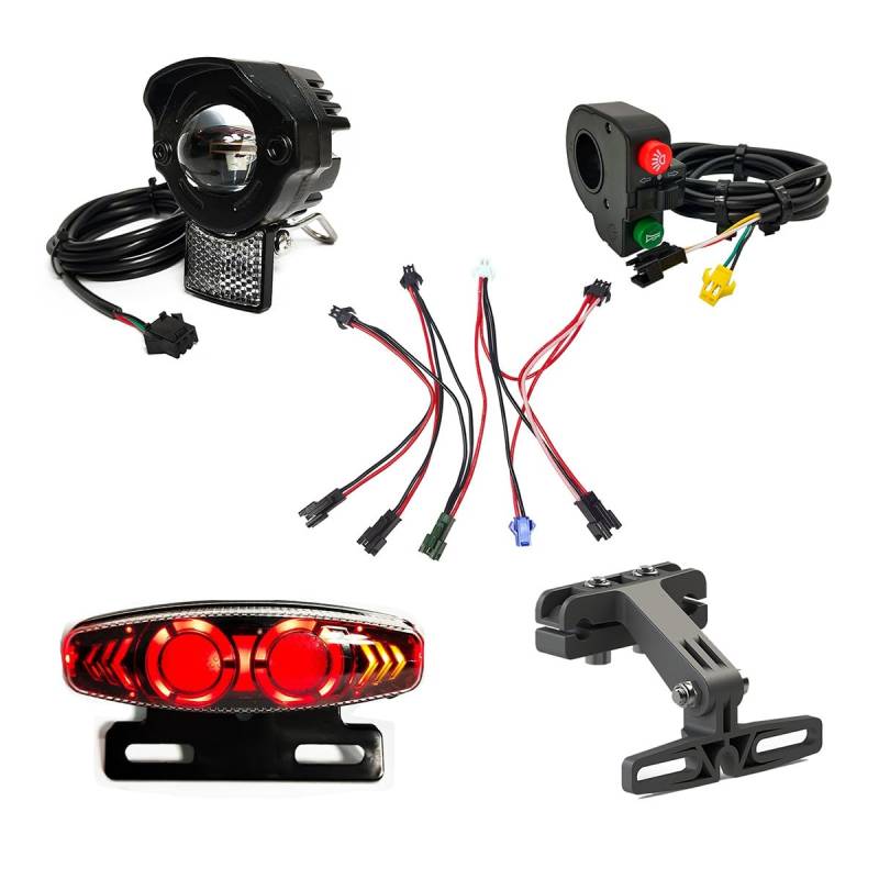 Tlilyy Frontlicht Rücklicht Set Blinker Bremslicht Set Frontlicht Rücklicht Ebike Elektrofahrrad 24V 36V 48V für Mountainbike Klappbar Rennrad von Tlilyy