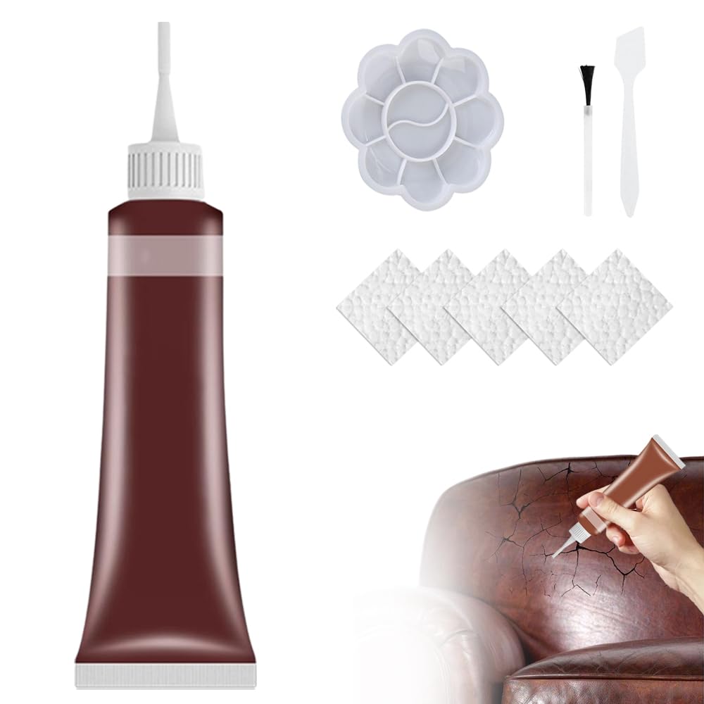 Toerjii Leder Reparatur Set,2024 Neu Lederreparatur Creme,Leather Repair Gel, Leder Restaurator, Lederreparatur Füller,Reparatur von Lederkratzern (Kirsche) von Toerjii