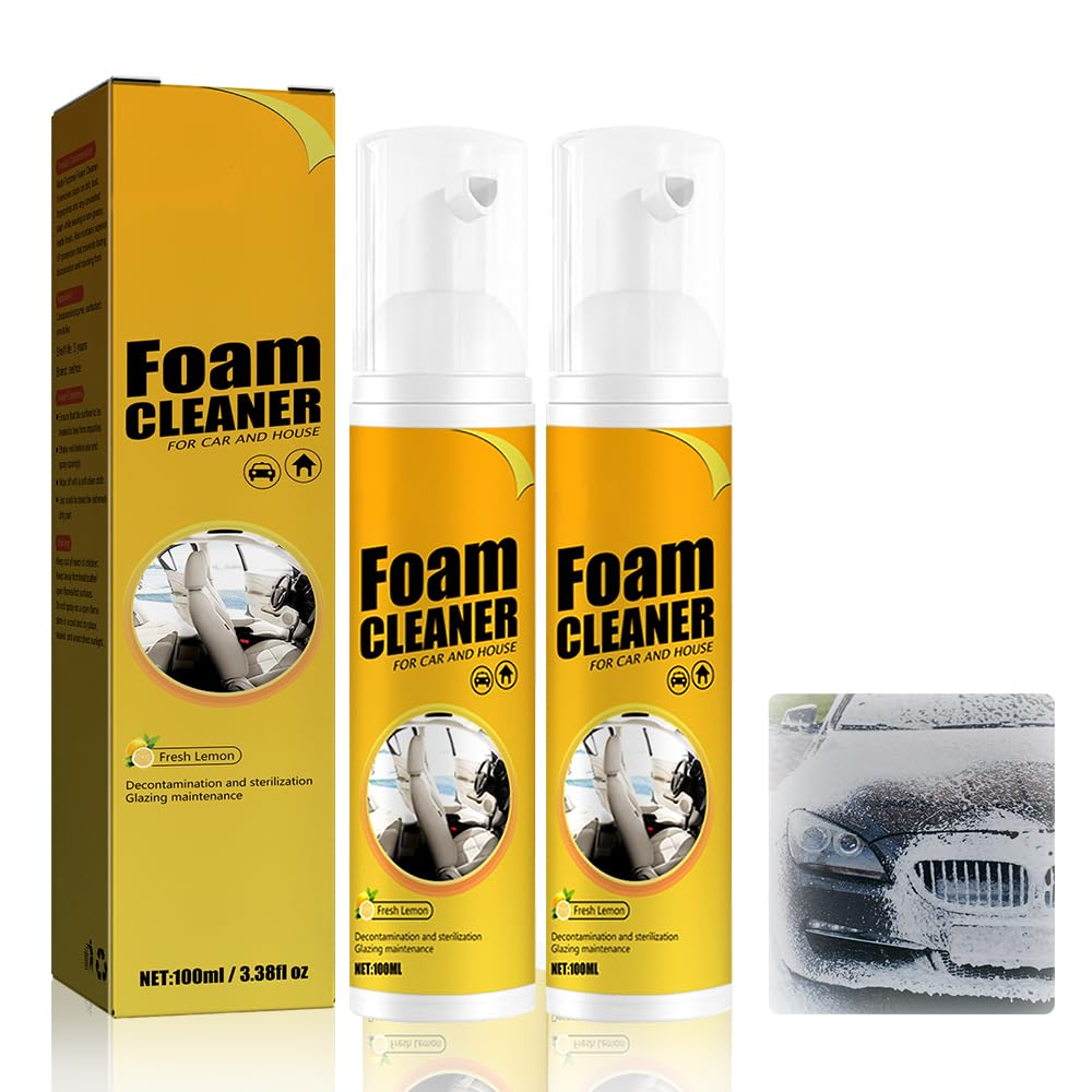 Toerjii Multi-Purpose Foam Cleaner, 2025 Neu Auto Innenraum Reiniger, Innenraumreiniger Auto, Cockpitpflege Auto, Auto Polsterreiniger für Kunststoff Polster Leder (2 Pcs) von Toerjii