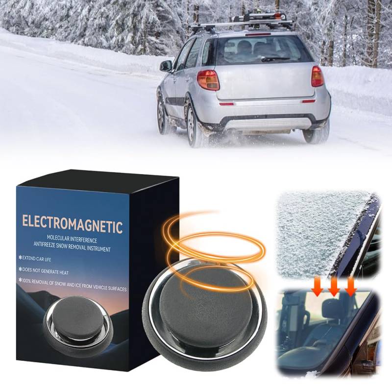 Toerjii Schneeräumungswerkzeug, Auto Enteiser Elektromagnetische Molekulare Interferenz Frostschutzmittel,Elektromagnetisches Antifrost, Mikrowellen Molekular Enteisung Instrument (1 Stück) von Toerjii