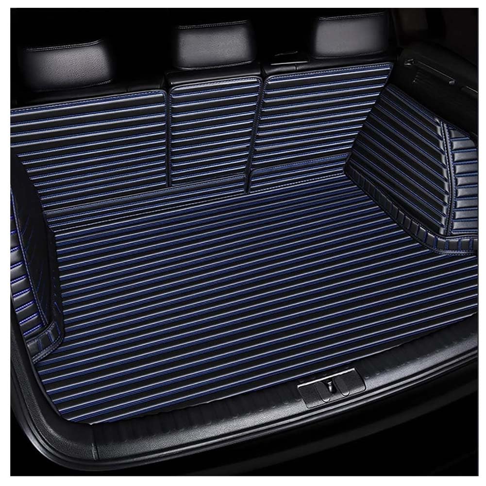 Auto Voll Umgeben Leder Kofferraummatten Für Mazda CX-30 2020-2023, wasserdichte Antiscratch Kofferraumwanne Liner Tray Schutzmatte ZubehöR,E/Black-Blue von Toets