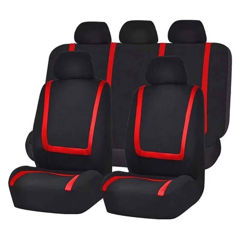 Toets Sitzbezüge Auto Set für Suzuki Swift 2005-2024, Universal Vier Jahreszeiten Autositzbezüge Sitzschoner Protectors Innenraum Zubehör,C/Red von Toets