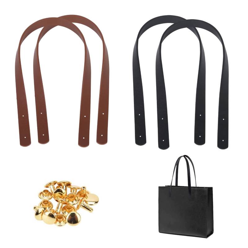 Taschenhenkel,4 Stück PU Schultergurte,PU Leder Taschenriemen,Handtasche Riemen,Taschengriff PU-Leder,für Schultergurt Taschen Purse Strap Kreuzkörpergurt,2 Farben Schwarz und Braun von TogtherKings