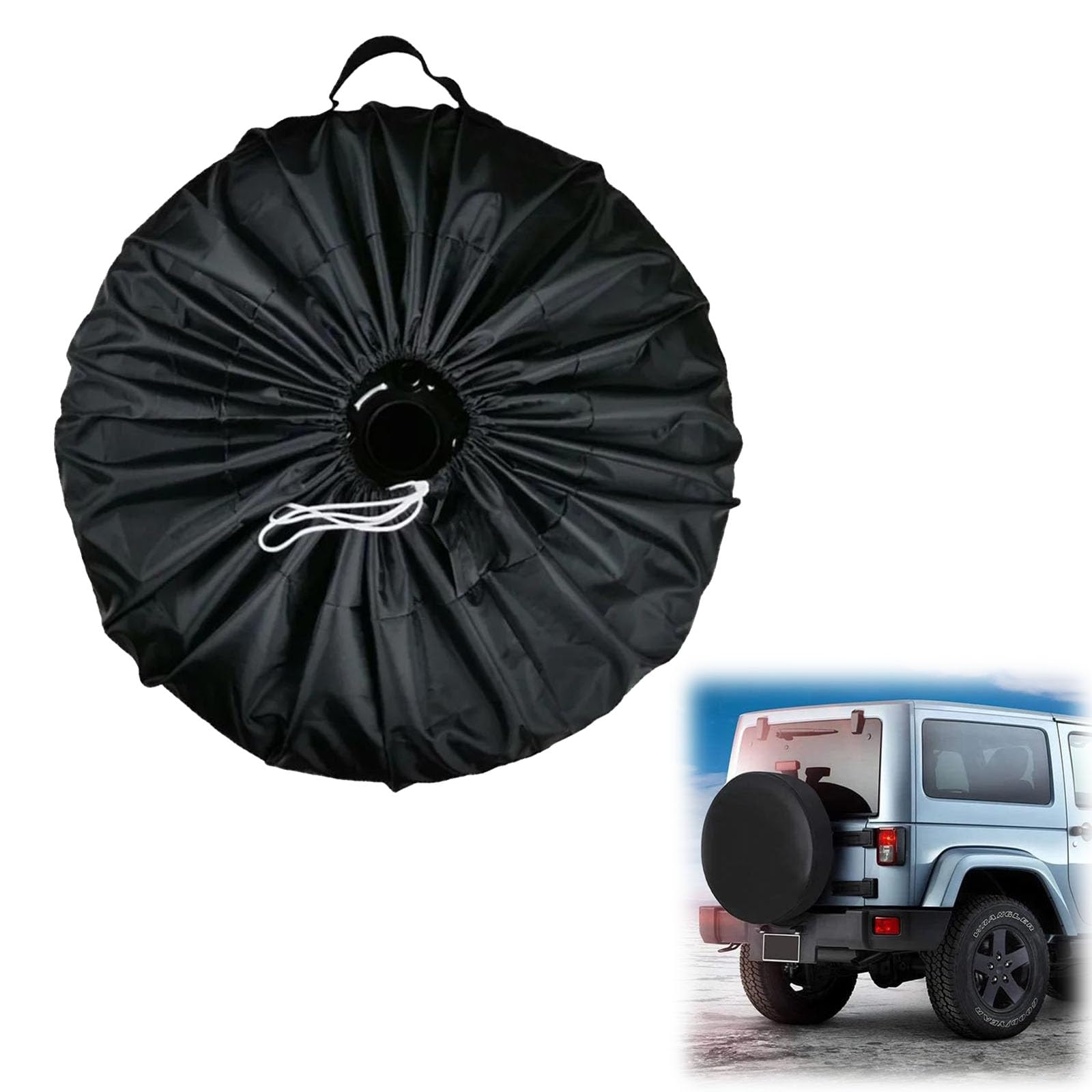 Radschutz Reifenabdeckung,Reifencover,Waterproof Reserveradabdeckung,Tyre Protection Cover,Auto Ersatz Reifen Abdeckung,Reifenaufbewahrungstasche,Staubdichte Reifenabdeckung Schwarze 65x37cm Tokaneit von Tokaneit