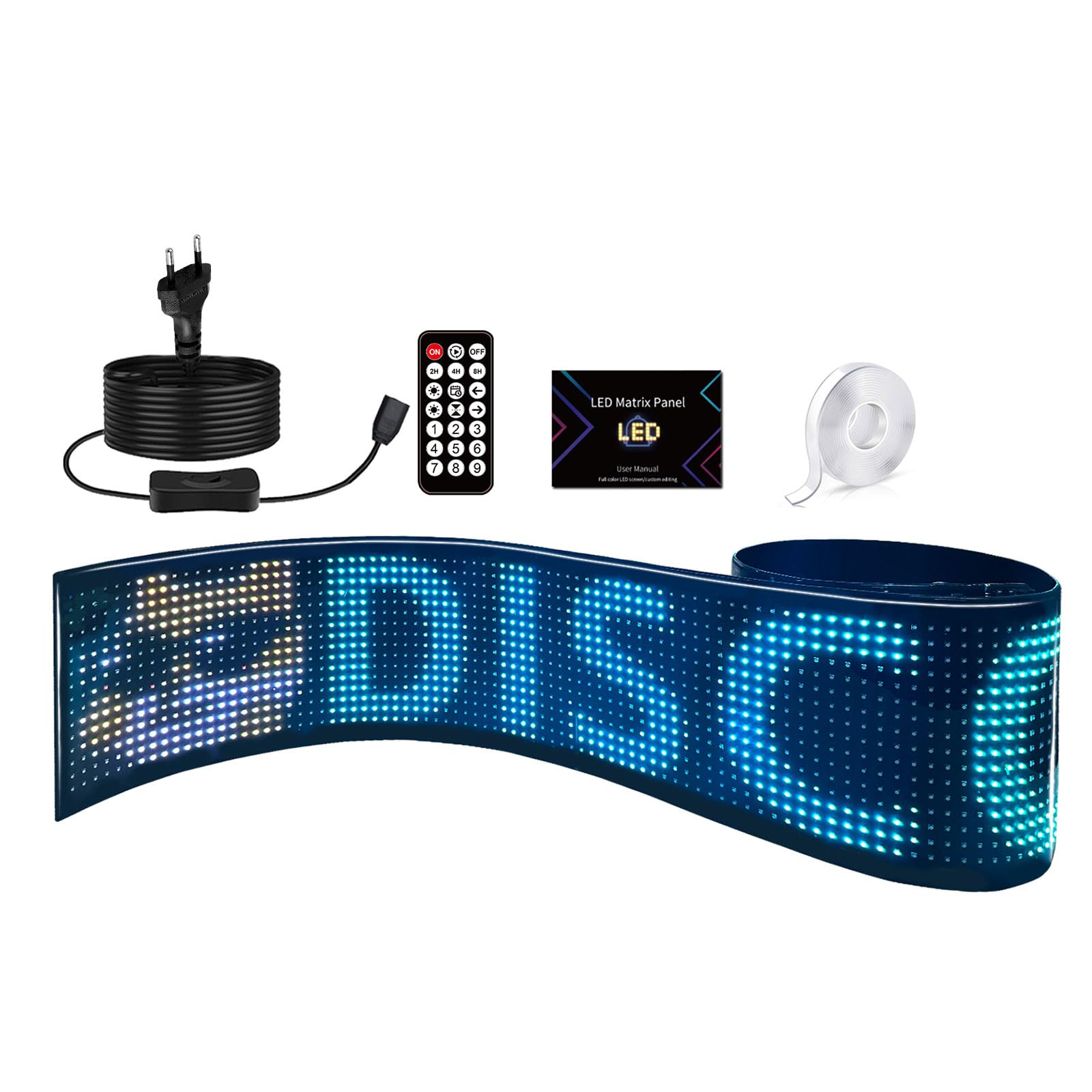 Devil Eyes Led Augen für LKW IP65 wasserfest Plus Size, DIY Car Dynamic LED Colorful Eye Lamp Soft Screen, Led Laufschrift Leuchtreklame Leuchtschild für Auto,Smart App,Bluetooth USB (192x1330mm) von Tokenhigh