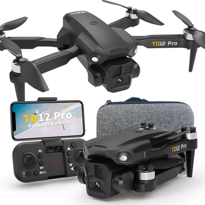 Toladrone Drohne mit Kamera, Bürstenloser Motor Drohne mit HD 1080P Kamera Drohne für Anfänger Mini Drohne 5GHz WiFi FPV RC Quadcopter mit Optische Fluss Positionierung, TD12Pro Drohne von Toladrone