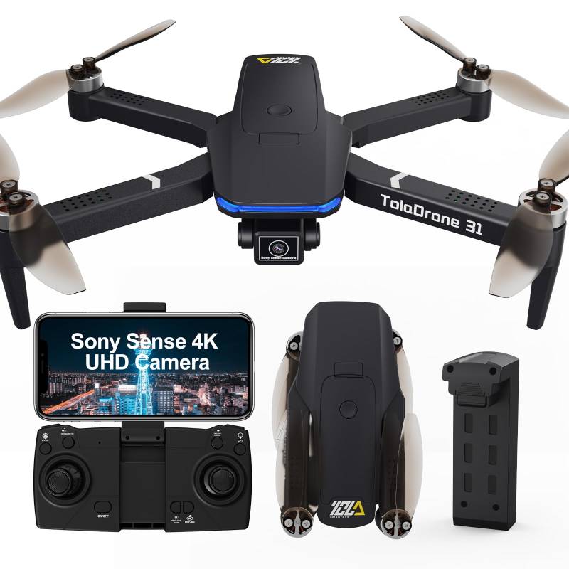 Toladrone GPS Drohne für Erwachsene Drone mit 4K Kamera 5G FPV Übertragung Bürstenlosem Motor Autom Rückkehr Drohnen für Anfänger TD31GPS von Toladrone