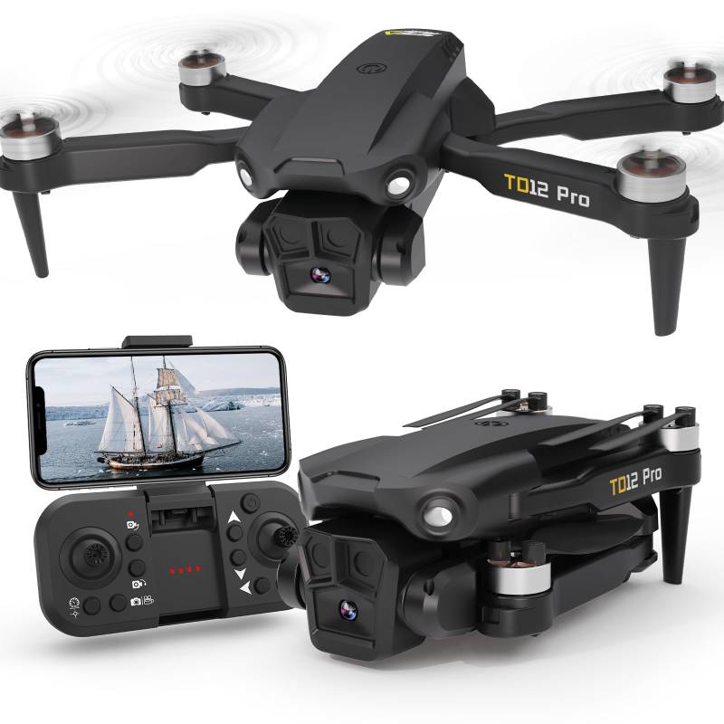 Toladrone TD12Pro Drohne mit 1080P Kamera, 5G FPV Übertragung Bürstenlose Motor Drohne für Erwachsene Mini-Drohne mit Optical Flow Positioning RC Quadcopter für Einsteiger von Toladrone