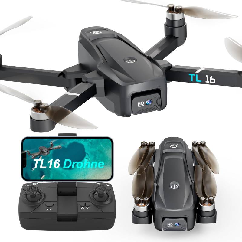 Drohne mit Kamera Bürstenloser Motor Drohnen für Erwachsene Anfänger 2 Kameras FPV RC Quadcopter Faltbar Motorisiert Einstellbar 1080P UAV APP Control 3D Flips Leicht zu Fliegen Spielzeug von Tolatoyus