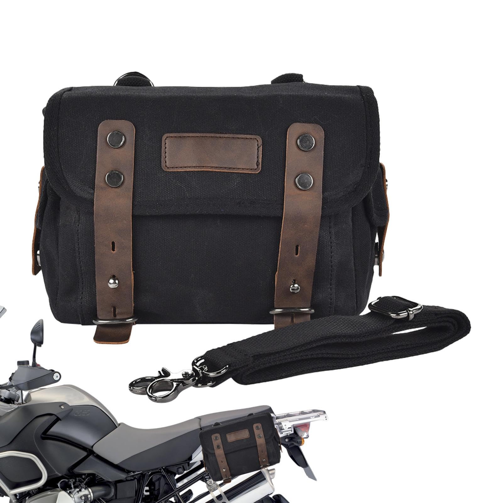 Abnehmbare Segeltuch-Motorrad-Satteltaschen, Motorradtasche, abnehmbare Gepäcktaschen, Motorrad-Hecktasche, Motorradgepäcktasche, Motorrad-Seitentaschen für Motorrad und Elektro von Toliya